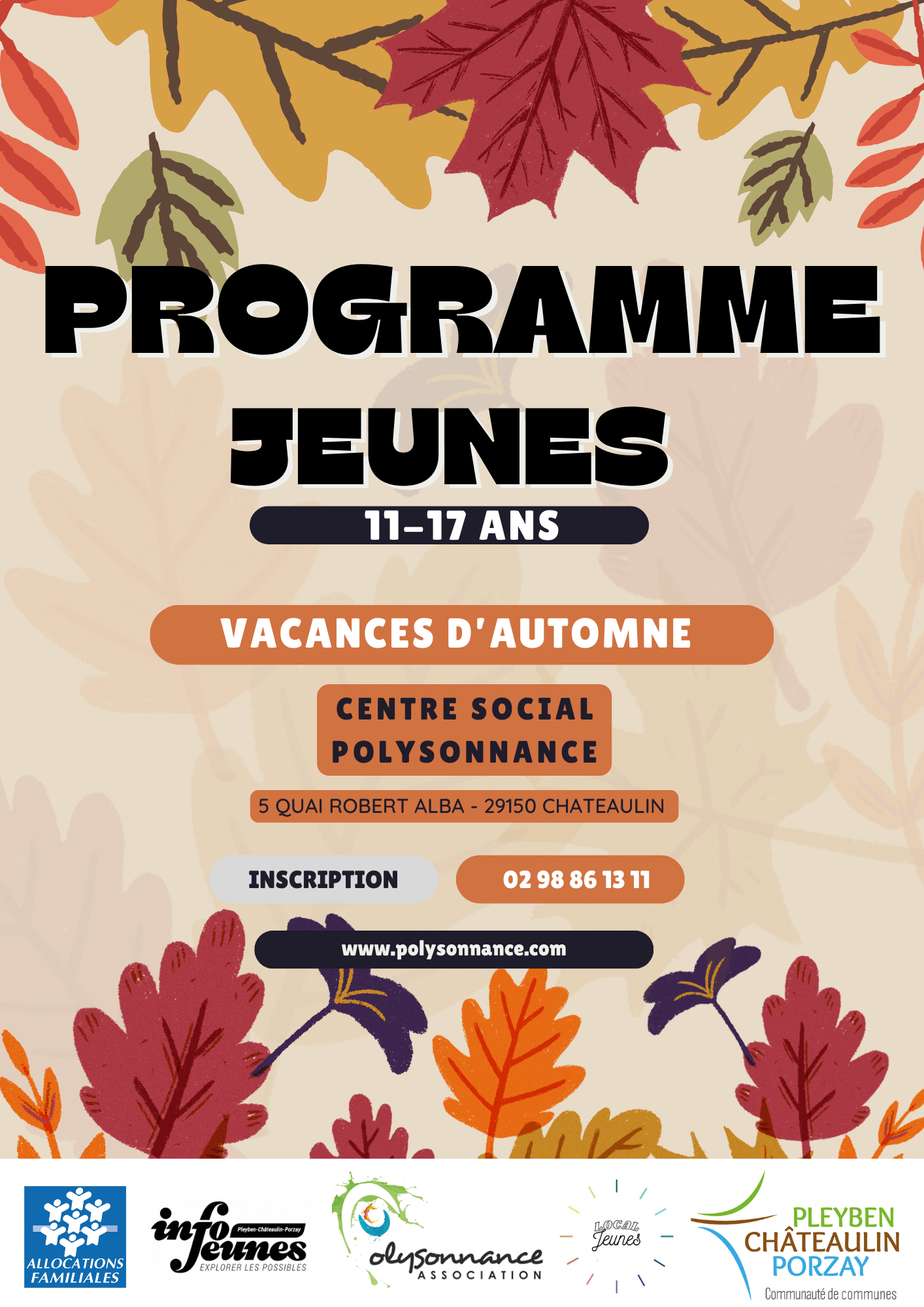 Programme animations Jeunes 11 à 17ans Vacances d’automne 2024