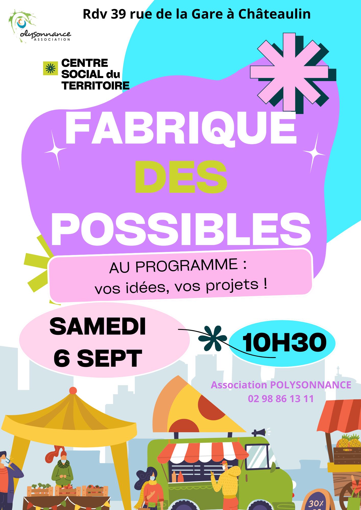 Pour Imaginer, Rêver et construire ensemble vos projets! RDV au 39 rue de la Gare à Châteaulin le samedi 6 septembre 2025 à 10h30