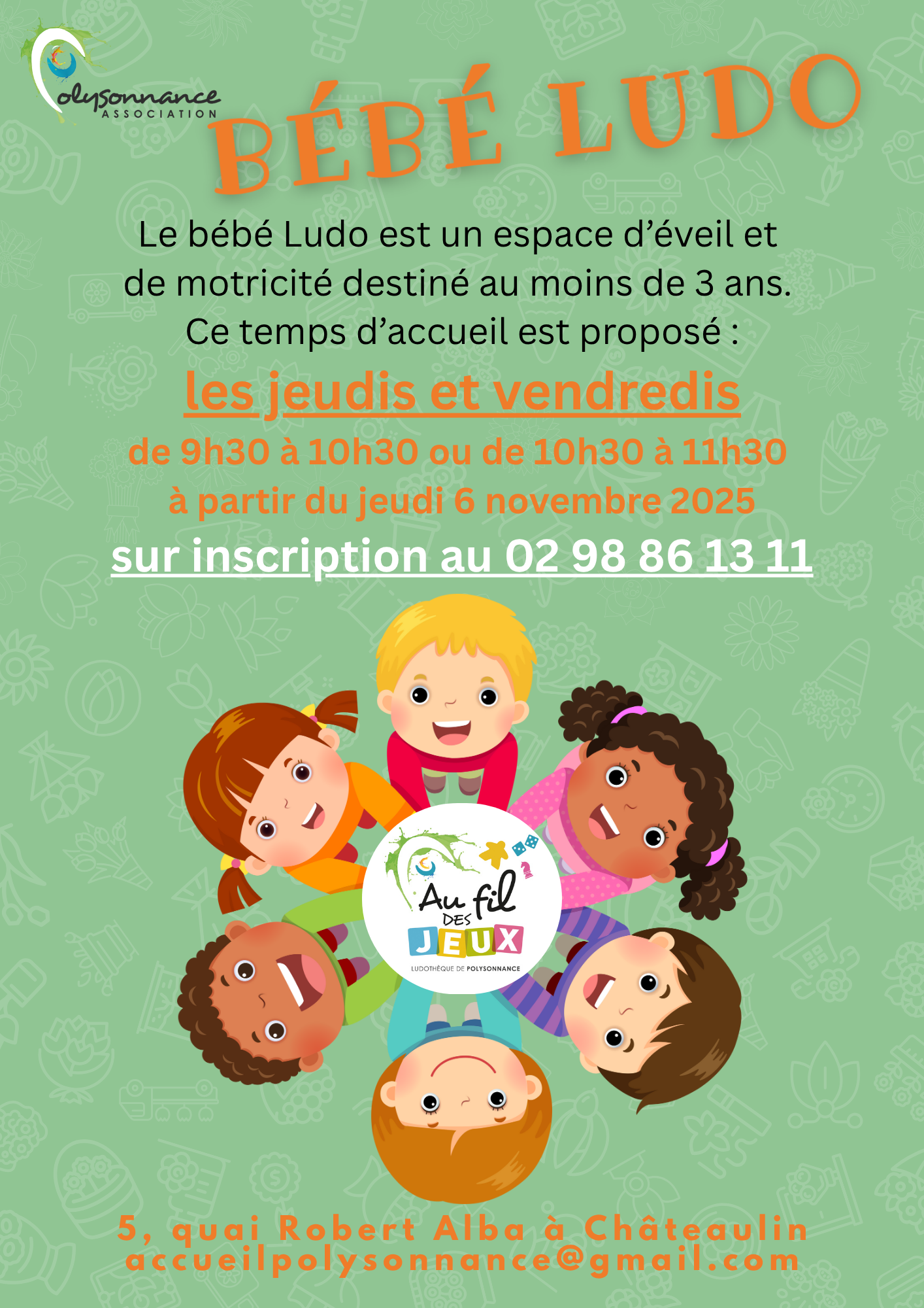 Le Bébé Ludo est de retour! Nous sommes ravis de pouvoir vous accueillir à nouveau dans nos locaux tout beaux, tout neufs pour le Bébé Ludo.