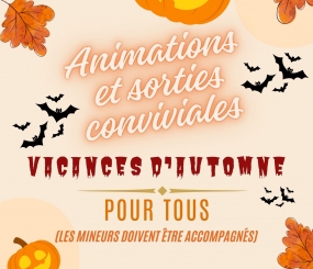 Programme des vacances d’automne: animations et sorties conviviales pour tous, en famille, entre amis, en duo ou en solo (les mineurs doivent être accompagnés). Plus d’infos: 02 98 86 13 11