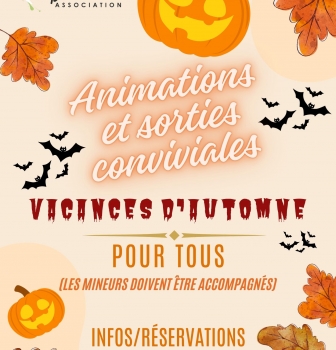 Programme des vacances d’automne: animations et sorties conviviales pour tous, en famille, entre amis, en duo ou en solo (les mineurs doivent être accompagnés). Plus d’infos: 02 98 86 13 11