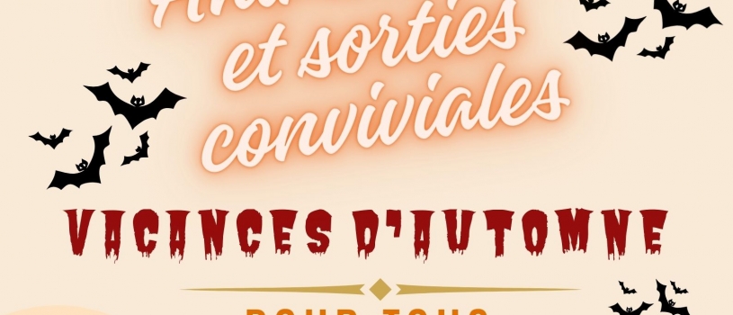 Programme des vacances d’automne: animations et sorties conviviales pour tous, en famille, entre amis, en duo ou en solo (les mineurs doivent être accompagnés). Plus d’infos: 02 98 86 13 11