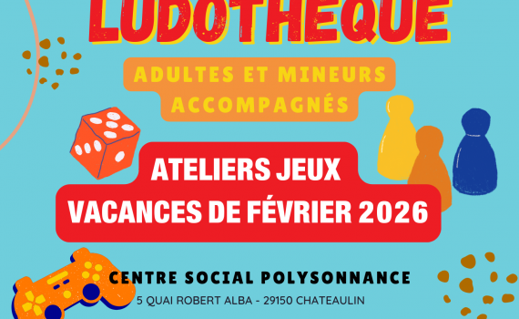 La ludothèque vous propose des ateliers jeu pour les vacances de février. Voici le programme!
