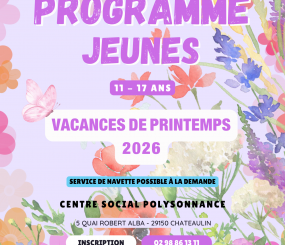 Programme pour les vacances des 11-17 ans du local jeunes de Polysonnance