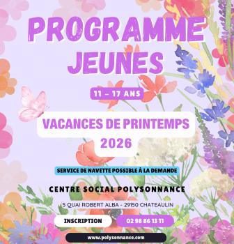 Programme pour les vacances des 11-17 ans du local jeunes de Polysonnance