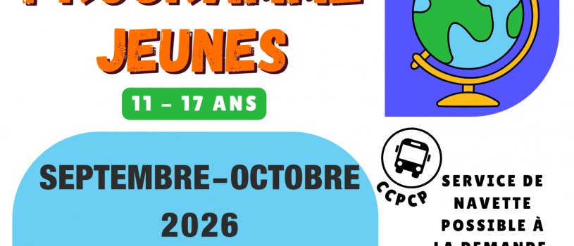 Voici le Programme Jeunes Septembre-Octobre 2026! Inscriptions au 02 98 86 13 11