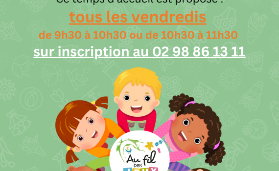 Le Bébé Ludo vous accueille dans la Ludothèque uniquement les vendredis à 9h30 ou 10h30 sur réservation au 02 98 86 13 11
