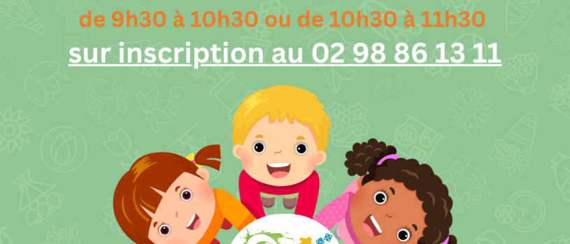 Le Bébé Ludo vous accueille dans la Ludothèque uniquement les vendredis à 9h30 ou 10h30 sur réservation au 02 98 86 13 11