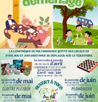 La Ludothèque de Polysonnance sera en itinérance les mois de MAI et JUIN 2025, vous pouvez retrouver le programme sur l’affiche qui suit :