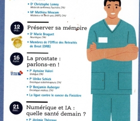 Nouveau RDV des Lundis de la Santé, le 12 octobre à 18h30 en retransmission à Polysonnance suivi d&rsquo;un jeu de mémoire. Info: 02 98 86 13 11