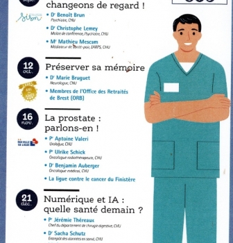 Nouveau RDV des Lundis de la Santé, le 12 octobre à 18h30 en retransmission à Polysonnance suivi d&rsquo;un jeu de mémoire. Info: 02 98 86 13 11