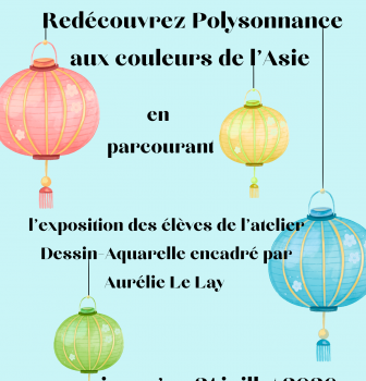 Aurélie Le Lay et ses élèves de l&rsquo;Atelier Dessin-Aquarelle sont ravis de vous faire partager leurs créations à Polysonnance jusqu&rsquo;au 31 juillet 2026. Alors n&rsquo;hésitez pas à pousser la porte!