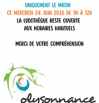 En raison des fortes chaleurs, fermeture exceptionnelle de l&rsquo;accueil de Poly l&rsquo;après-midi du mercredi 24 juin 2026. La ludothèque reste quant à elle ouverte aux horaires habituels