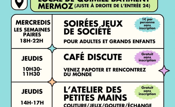 Découvrez toutes les activités du Local Habitants de Quimill!