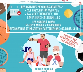 Mon Petit Défi Olympique: des activités physiques adaptées aux maladies chroniques, ALD et limitations fonctionnelles. Toutes les infos: 02 98 86 13 11