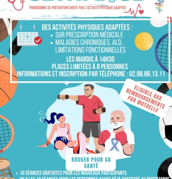 Mon Petit Défi Olympique: des activités physiques adaptées aux maladies chroniques, ALD et limitations fonctionnelles. Toutes les infos: 02 98 86 13 11