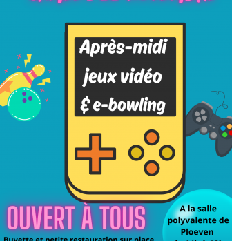 Une après-midi jeux vidéo à Ploeven le samedi 22 novembre, de 14h à 18h; ouverte à tous, débutants et confirmés, petits, grands et très grands!!!!!