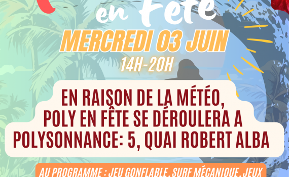 CHANGEMENT DE LIEU: RDV à 14h à Polysonnance, 5 quai Robert Alba pour POLY en Fête. la ludothèque et l&rsquo;accueil seront fermés le matin. Merci de votre compréhension!