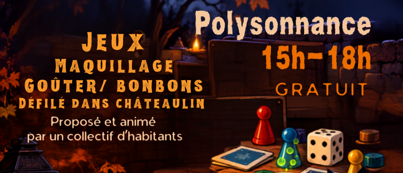 Rendez-vous pour un goûter effrayant et totalement délirant à Polysonnance le samedi 31 octobre! Venez fêter halloween de 15h à 18h, c&rsquo;est gratuit et ouvert à tous (mineurs accompagnés)!!!! Inscriptions: 02 98 86 13 11