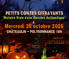 Il reste de la place pour ce spectacle de contes pour petits monstres à partir de 6 ans mais aussi pour adultes terrifiants!!!! N&rsquo;attendez plus!!! Sur inscription au 02 98 86 13 11