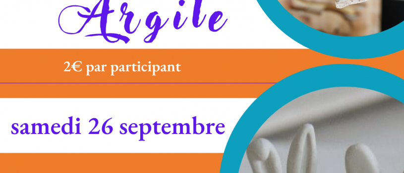 Les ateliers Argile sont ouverts aux enfants et parents tous les derniers samedis de chaque mois. Prochain rendez-vous le samedi 26 septembre de 11h30 à 12h30. Seulement 2€ par participant (+adhésion à Poly). Sur inscription au 02 98 86 13 11