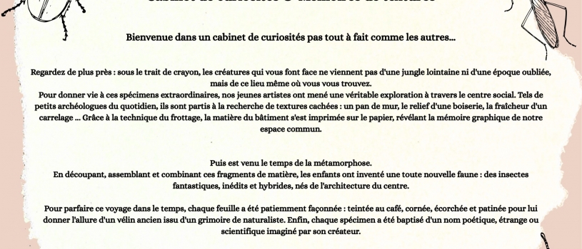 Venez parcourir Polysonnance à la découverte de son Cabinet de Curiosités spécial Halloween avec les œuvres des habitants et des élèves de l&rsquo;activité Aquarelle enfant d&rsquo;Aurélie Le Lay! Aux horaires d&rsquo;ouverture de Polysonnance! info: 02 98 86 13 11