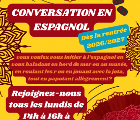 Nouveauté pour la rentrée: papoter en espagnol! pour tous les niveaux, les lundis de 14h à 16h! Inscription et info : 02 98 86 13 11