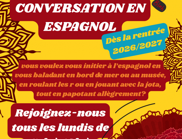Nouveauté pour la rentrée: papoter en espagnol! pour tous les niveaux, les lundis de 14h à 16h! Inscription et info : 02 98 86 13 11