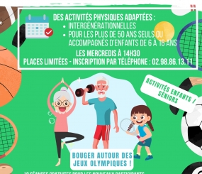 2ème cycle pour 2 défis olympiques différents adaptés à tous les physiques de plus de 55 ans. Pour toutes les infos: 02 98 86 13 11