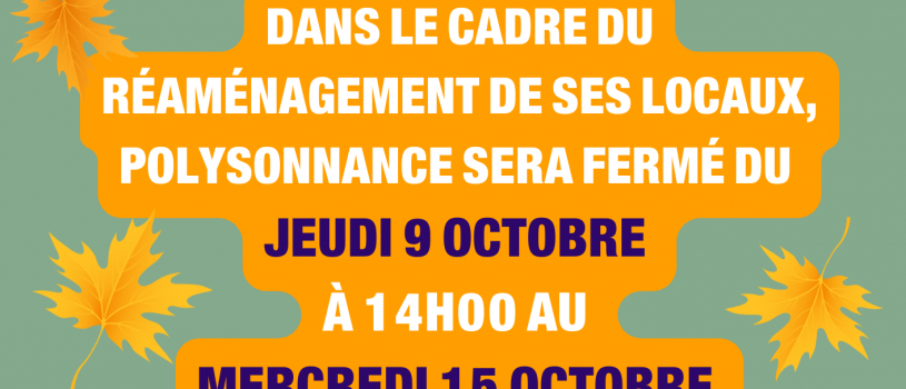 Poly regagne le quai Robert Alba! Le temps de se faire beau et hop! ouverture le mercredi 15 octobre à 14h!