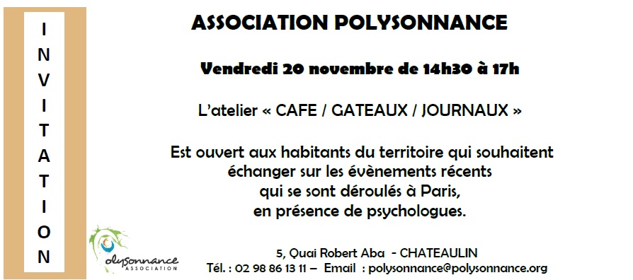 L’Atelier « Café Gâteaux Journaux » est ouvert aux habitants du territoire ce  Vendredi 20 novembre de 14h30 à 17h