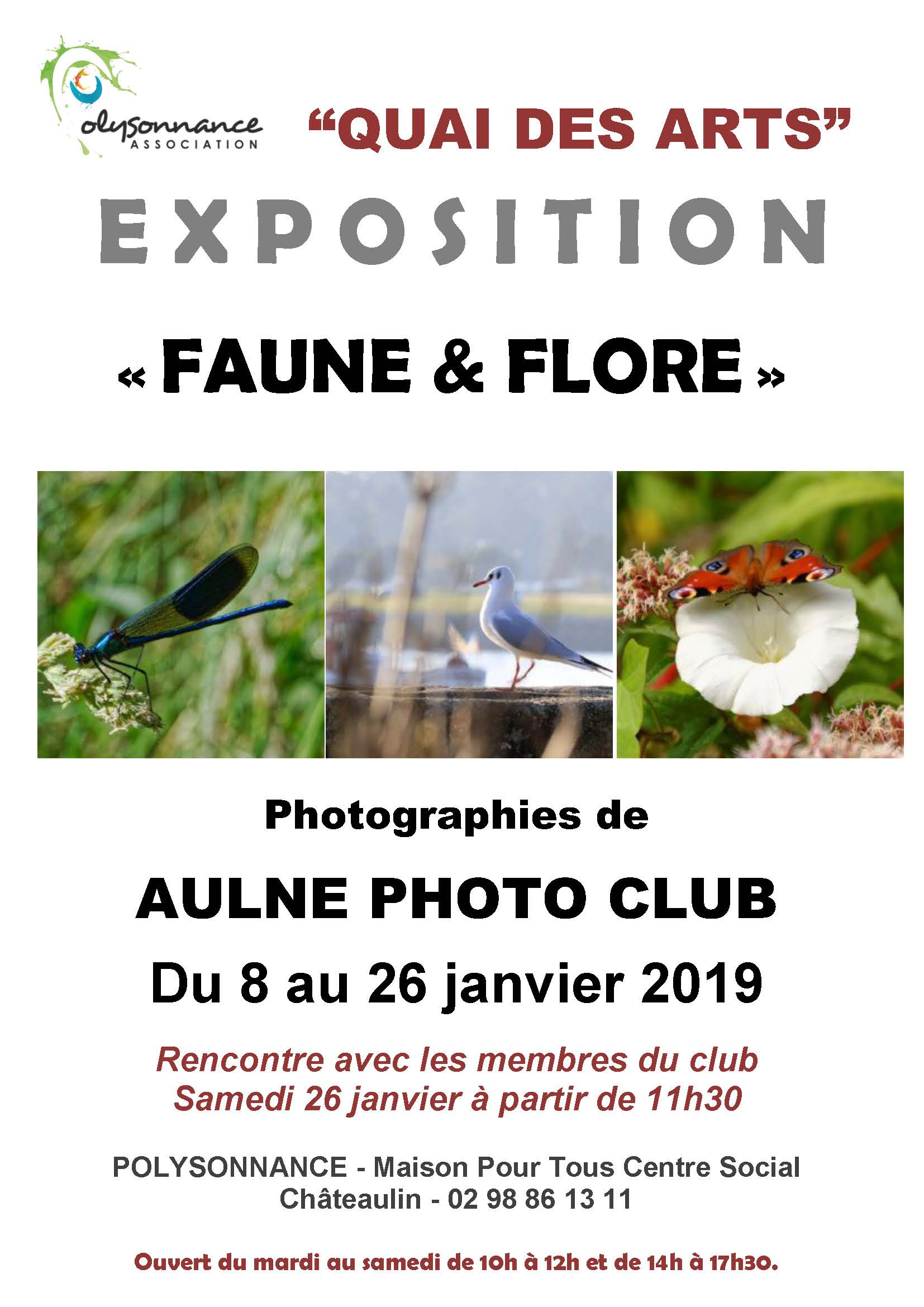 Exposition « FAUNE & FLORE » du 8 au 26 janvier 2019 à Polysonnance