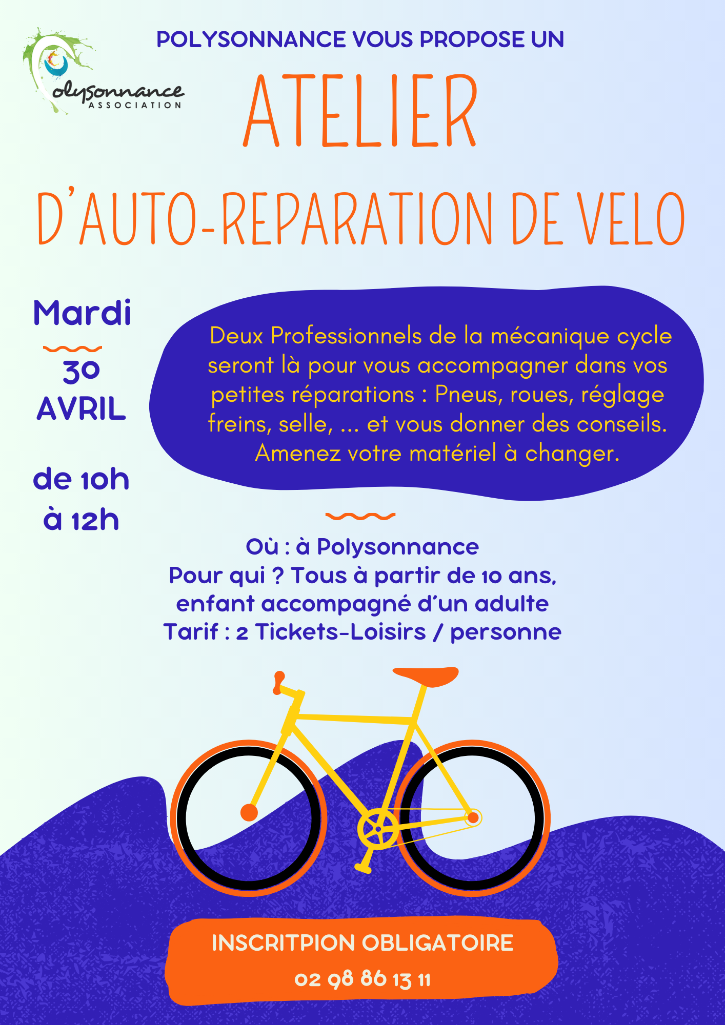 Atelier d’Auto-réparation de vélo le Mardi 30 avril 2024