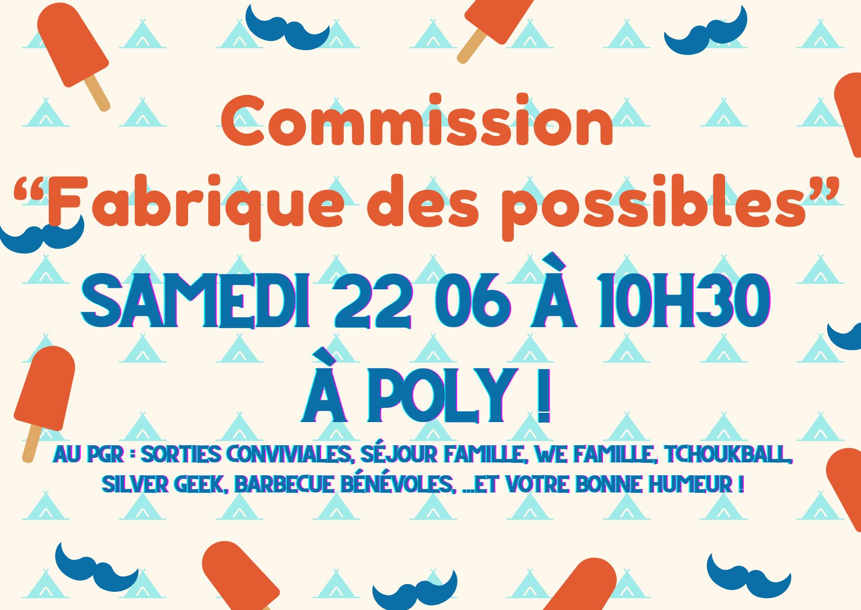 Commission des habitants le samedi 22 juin 2024 à 10h30 à Polysonnance
