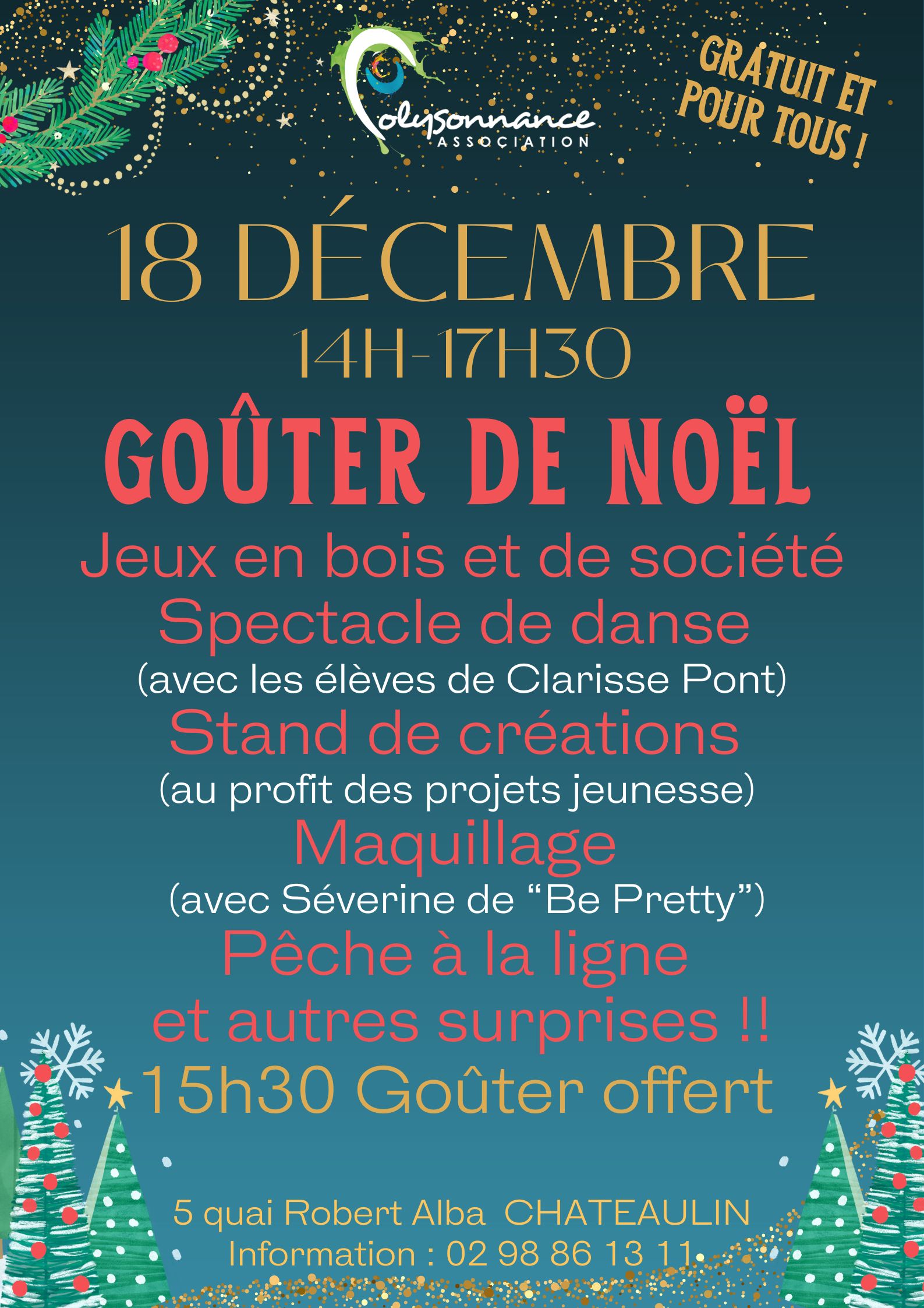 Goûter de Noël et Spectacle de Danse des élèves de Clarisse PONT le Mercredi 18 Décembre 2024