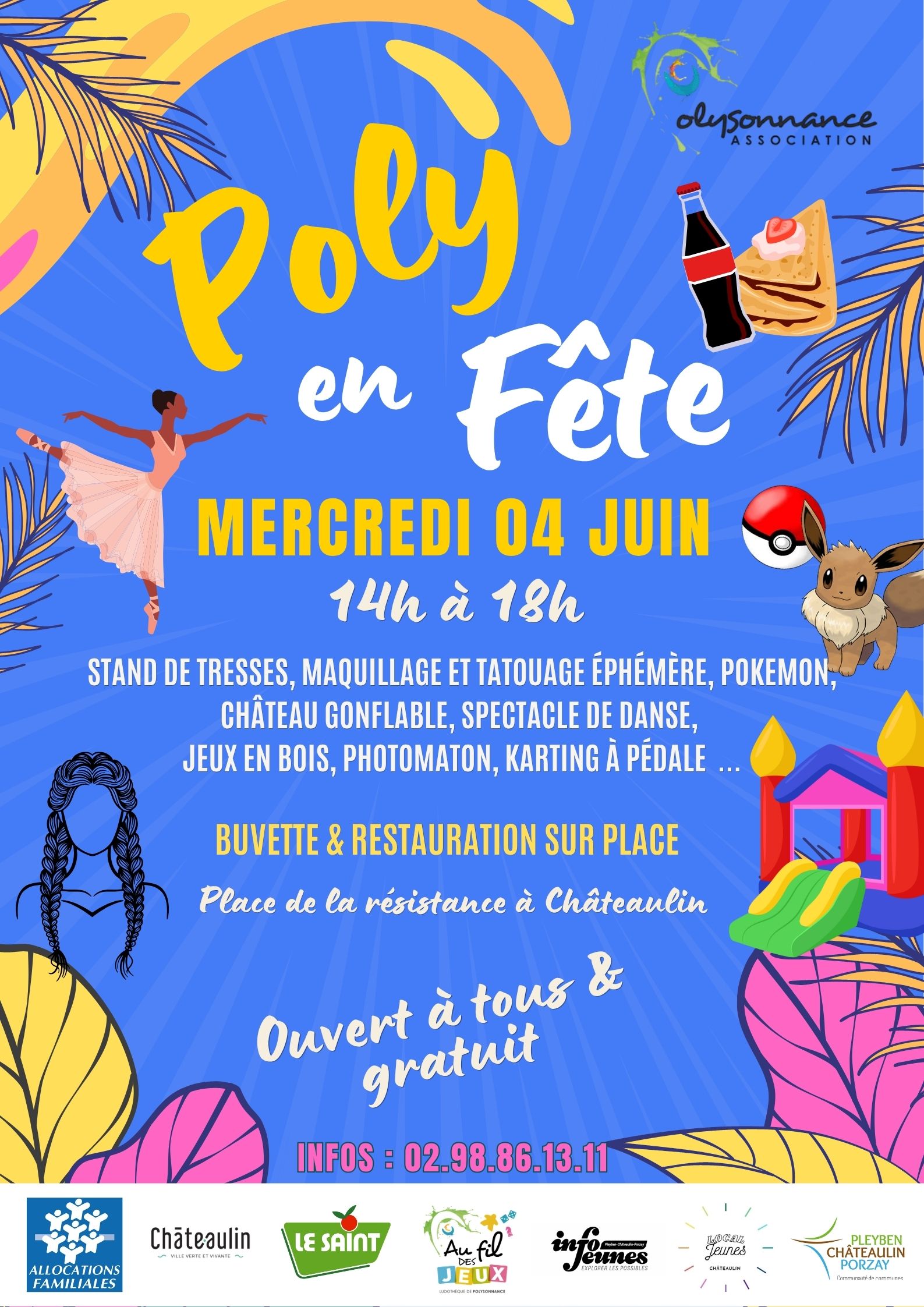 La fameuse Fête de la Jeunesse, devenue POLY EN FÊTE , revient enfin au coeur de Châteaulin le 4 juin 2025 à la place de la Résistance (place du marché du jeudi matin) ! La fameuse Fête de la Jeunesse, devenue POLY EN FÊTE , revient enfin au coeur de Châteaulin le 4 juin 2025 à la place de la Résistance (place du marché du jeudi matin) !