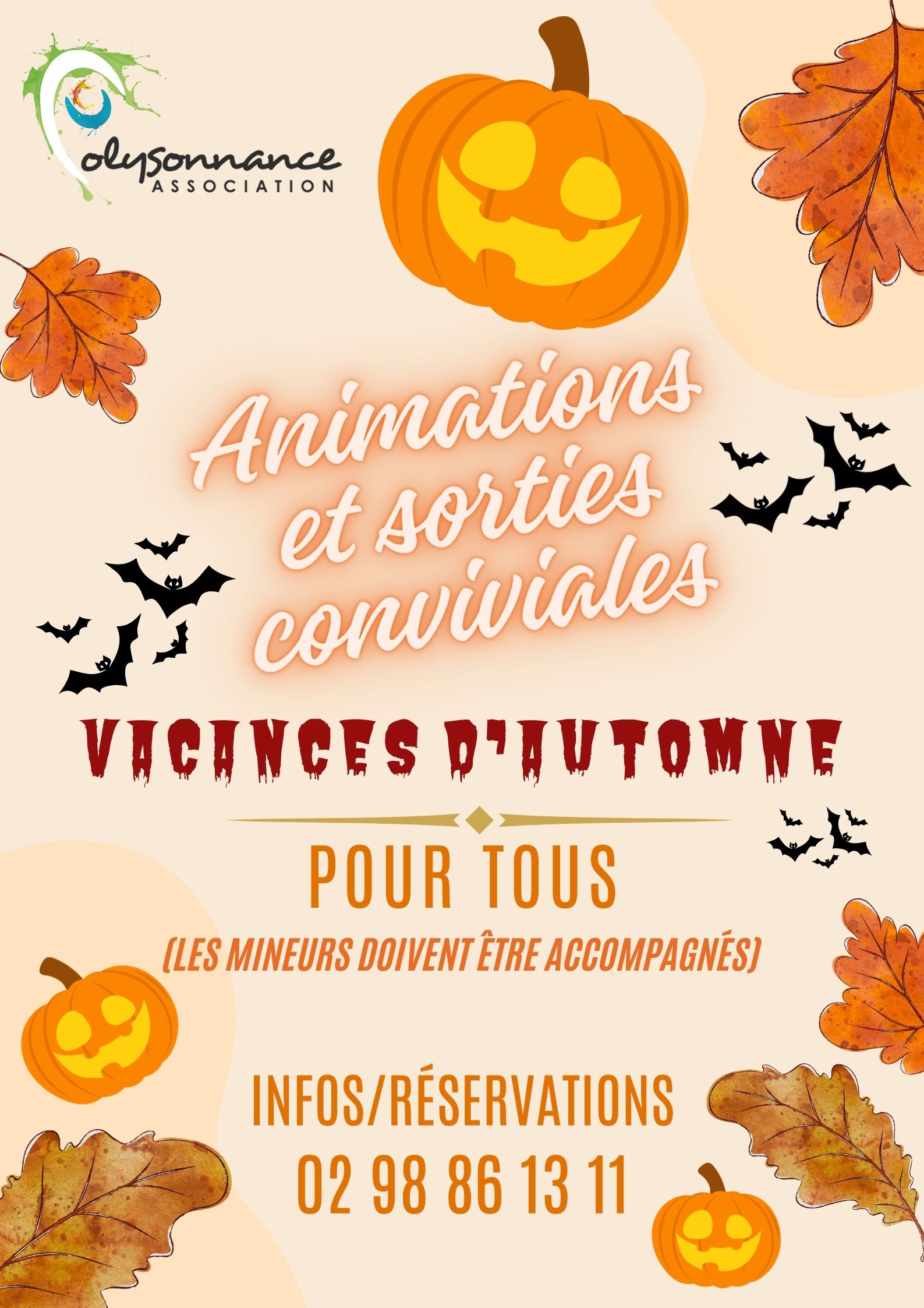 Programme des vacances d’automne: animations et sorties conviviales pour tous, en famille, entre amis, en duo ou en solo (les mineurs doivent être accompagnés). Plus d’infos: 02 98 86 13 11
