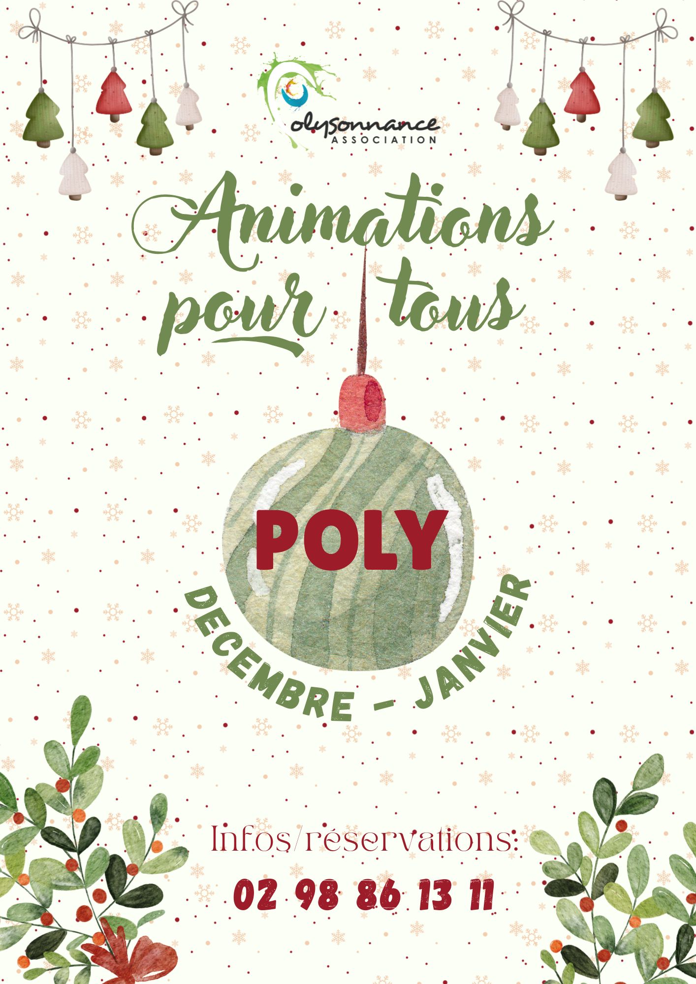 Programme des animations conviviales pour tous de décembre 2025 et janvier 2026