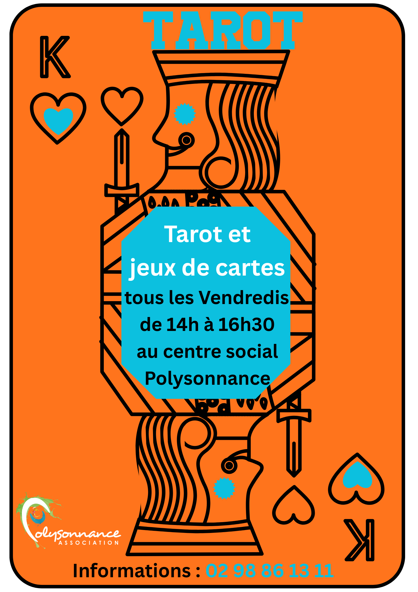 ERRATUM: Les séances de tarot se dérouleront au centre social Polysonnance. Informations et Inscriptions au 02 98 86 13 11
