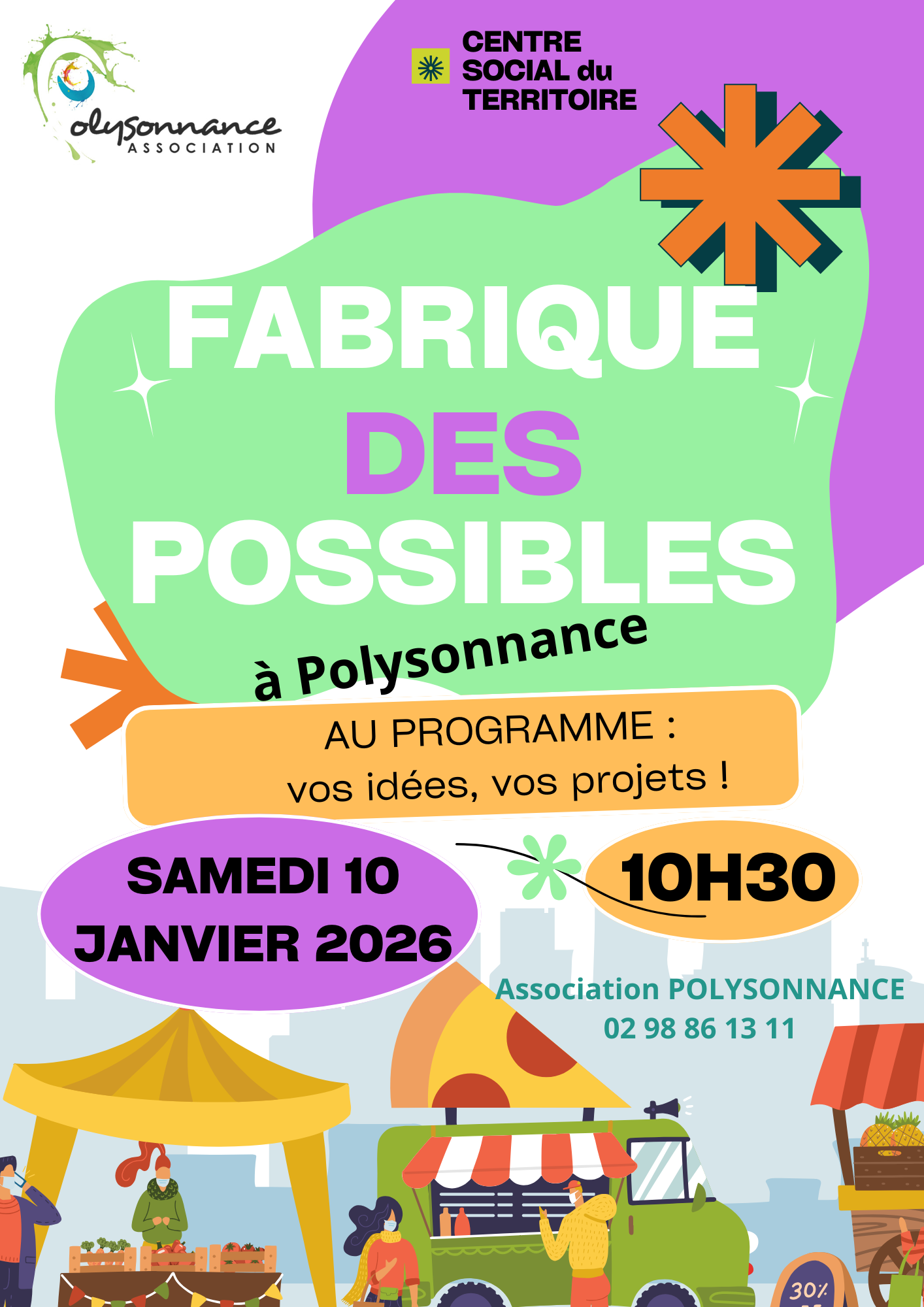 Pour rêver, imaginer et créer ensemble, RDV samedi 10 janvier 2026 à 10h30 pour LA FABRIQUE DES POSSIBLES. Info: 02 98 86 13 11