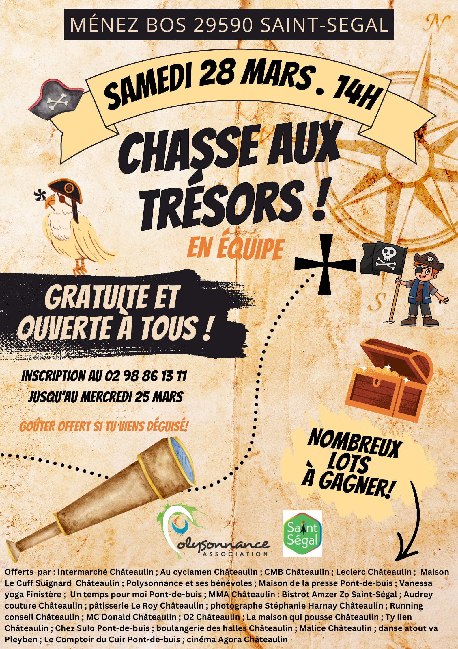 Belle animation proposée par un groupe d&rsquo;habitants du territoire et accompagnée par Polysonnance. N&rsquo;hésitez pas à vous inscrire, avant le 25 mars, au 02 98 86 13 11. Gratuit et pour tous !