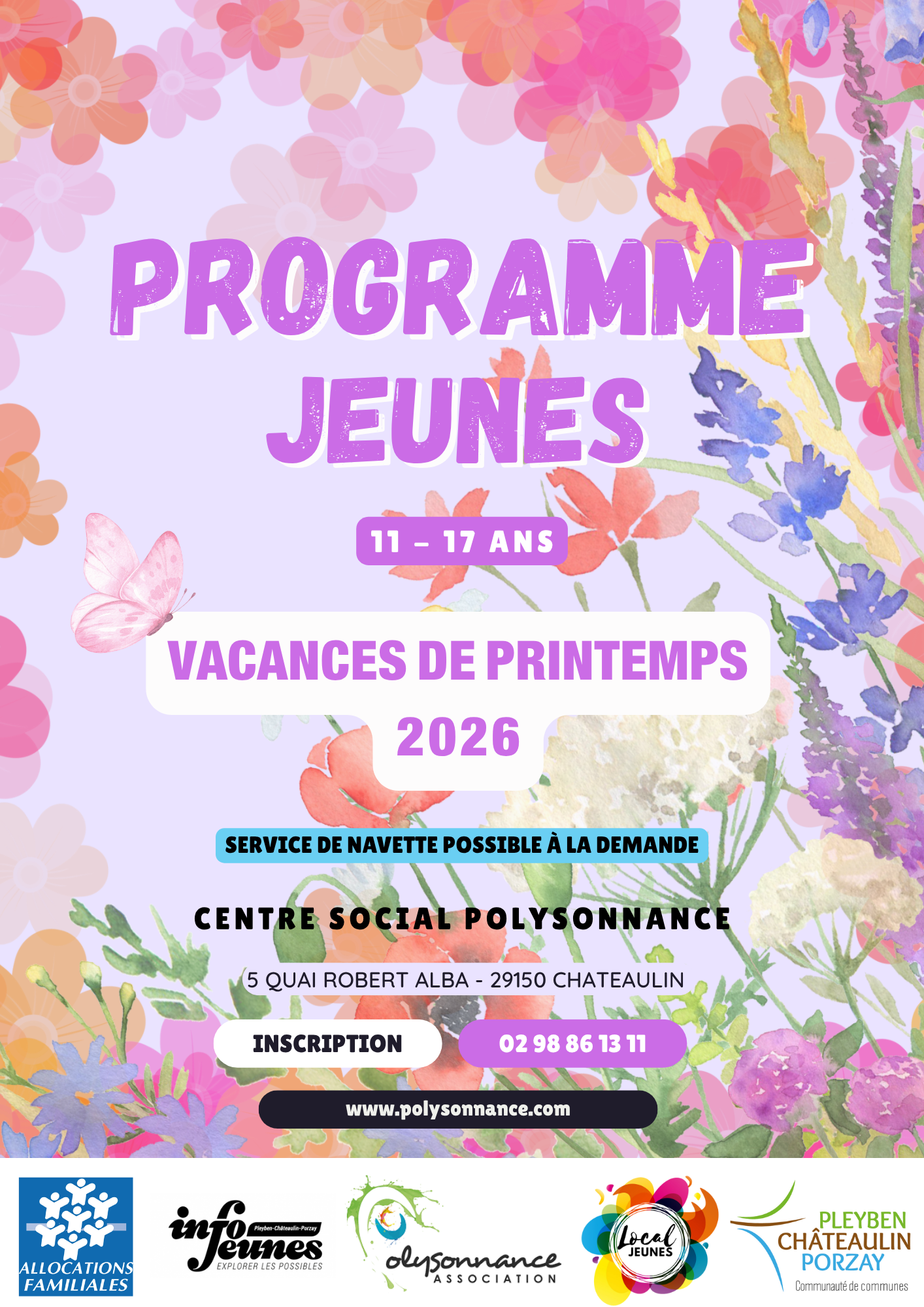 Programme pour les vacances des 11-17 ans du local jeunes de Polysonnance