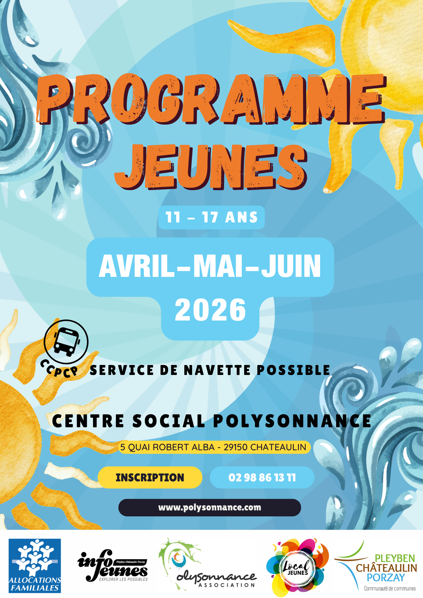 Voici le Programme du Local jeunes pour Avril, Mai et Juin 2026!