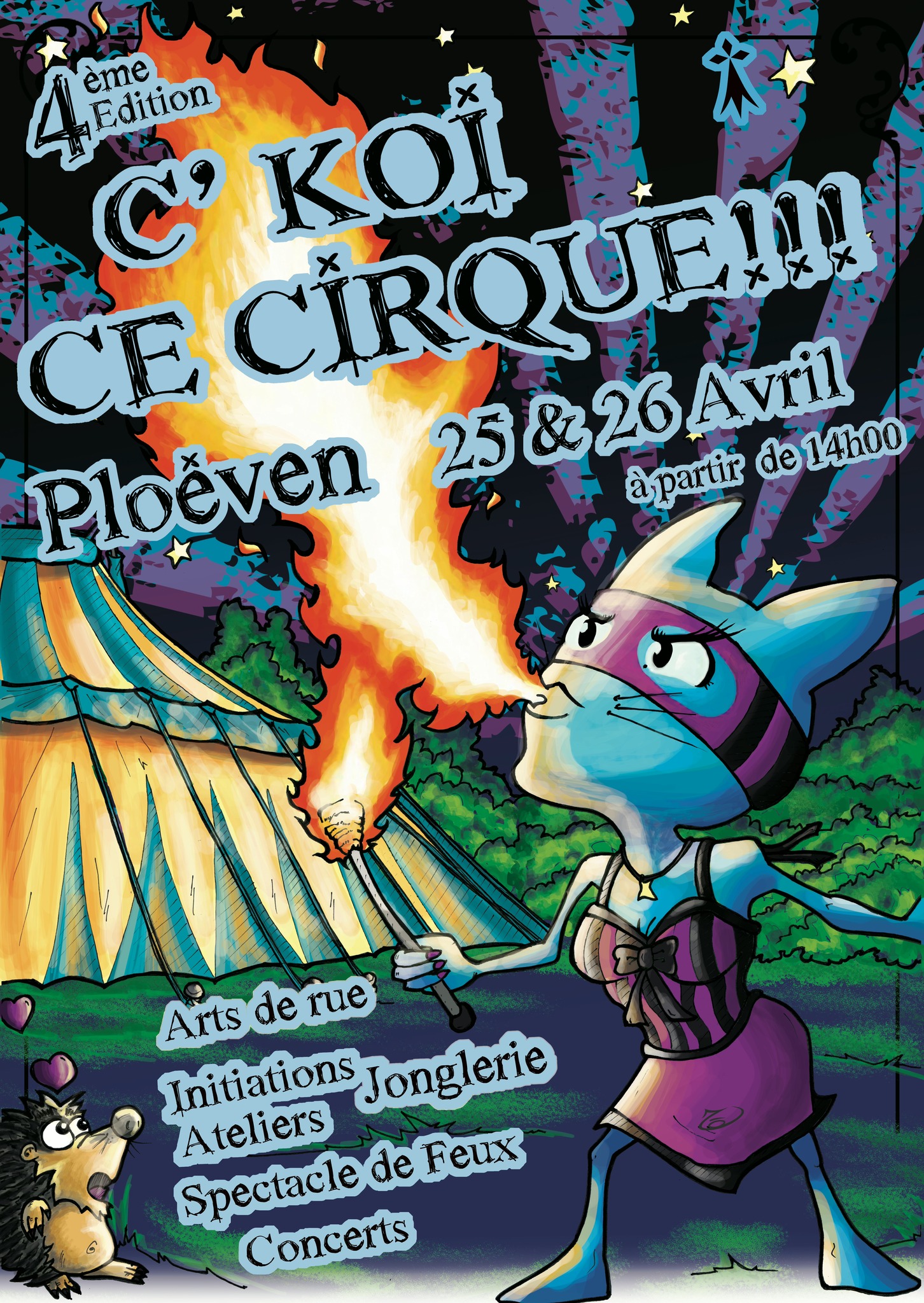 Des billets sont en vente à l&rsquo;accueil de Polysonnance pour C&rsquo;KOI CE CIRQUE au tarif de 10€ pour les adultes et 5€ pour les 3-12 ans pour tout le week-end!!!! info: 02 98 86 13 11
