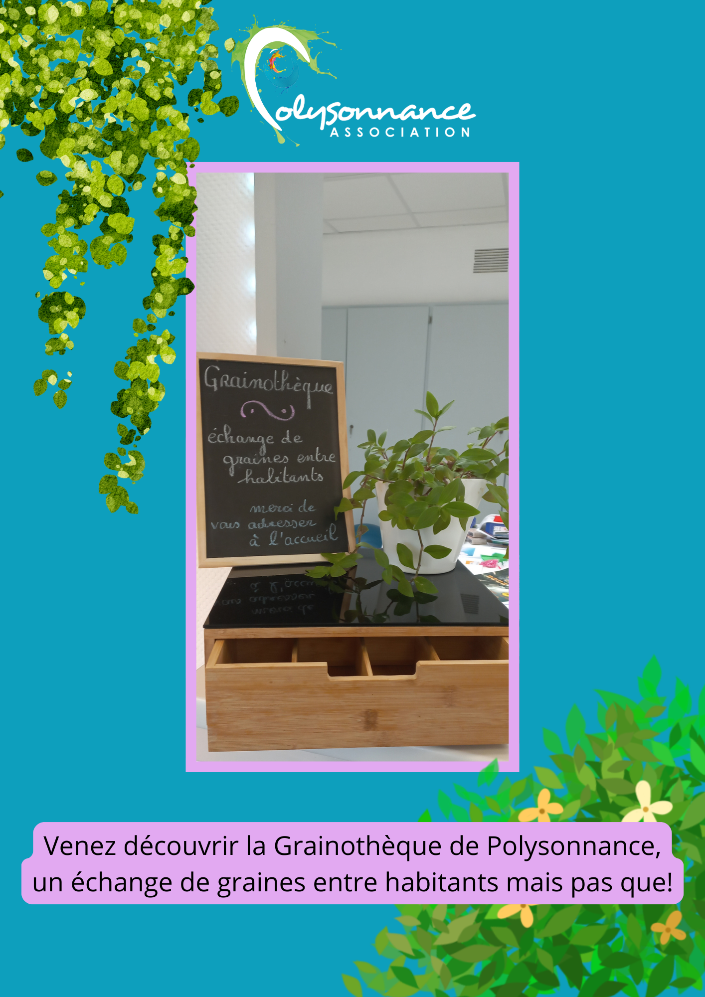 C&rsquo;est le printemps, le temps de cultiver nos jardins! La Grainothèque de Poly est à votre disposition aux ouvertures de l&rsquo;accueil!